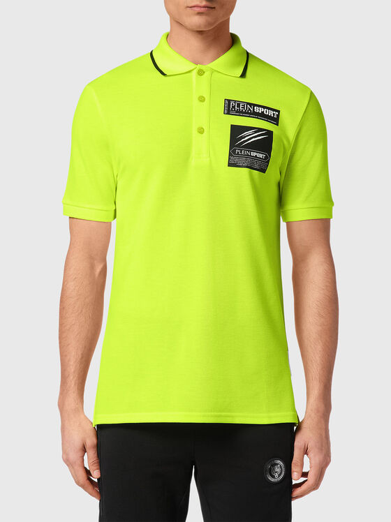 Polo shirt in black with contact logo print - 1