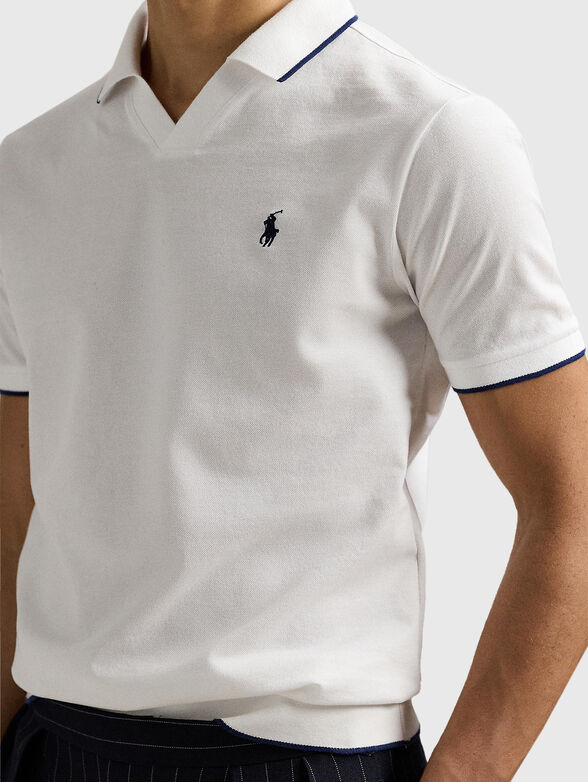 Cotton polo shirt with logo embroidery - 4