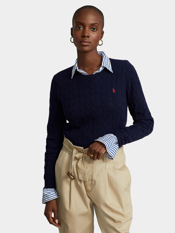 JULIANNA dark blue sweater with logo embroidery - 1