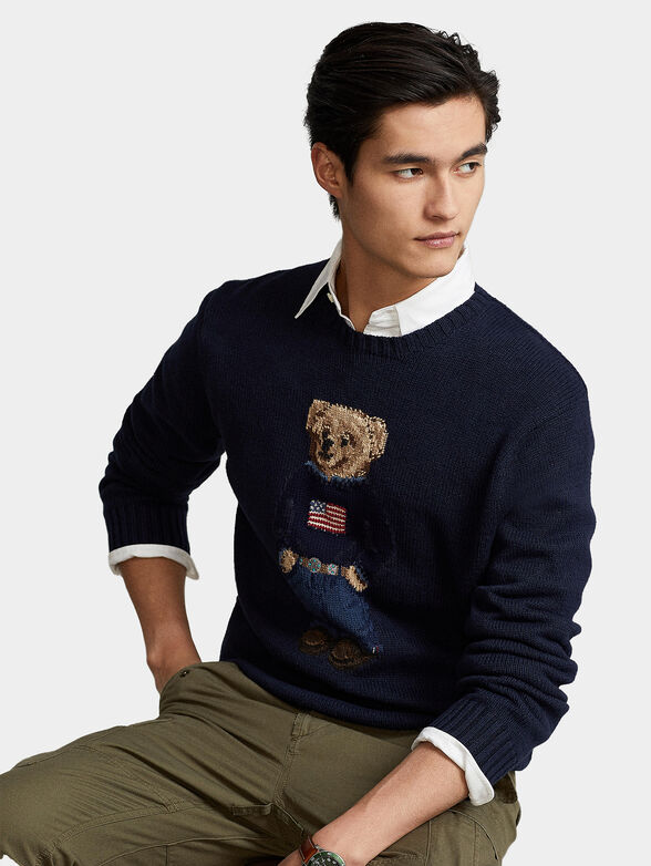 Sweater in cotton blend with Polo Bear motif  - 2