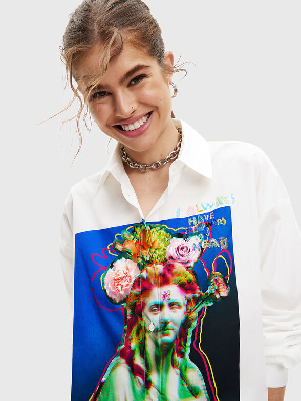 DAPHNE white shirt with print - 4