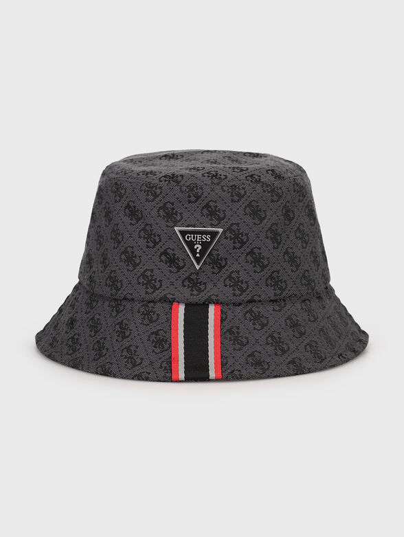 Bucket hat with monogram logo print in beige - 1