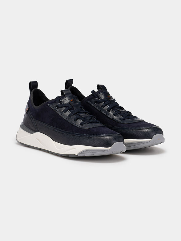 Sneakers in dark blue color with suede details - 2