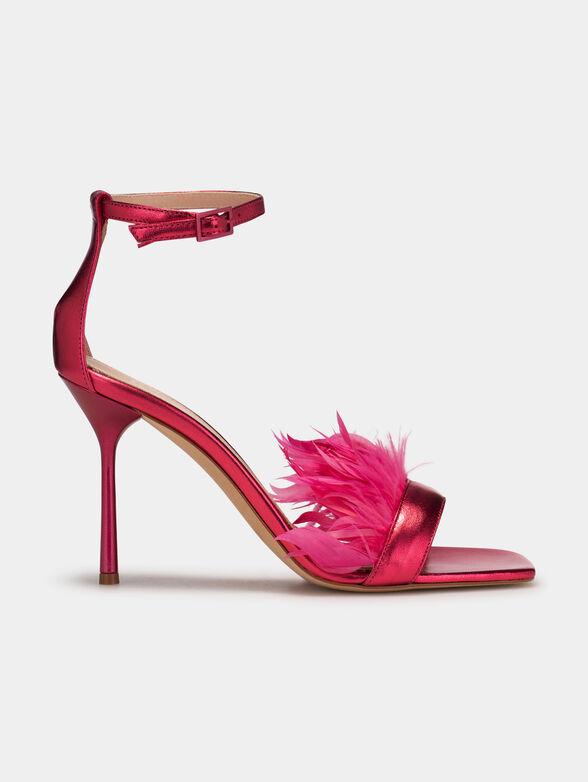 CAMELIA sandals with feathers - 1