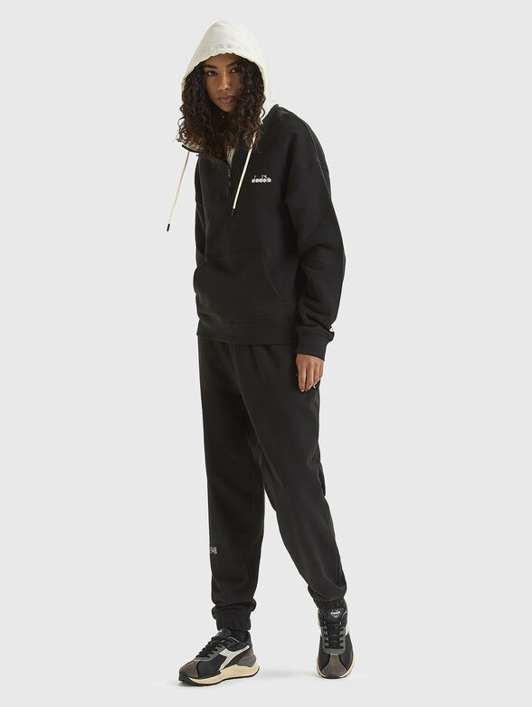 LEGACY black unisex sweatshirt with contrast hood - 4