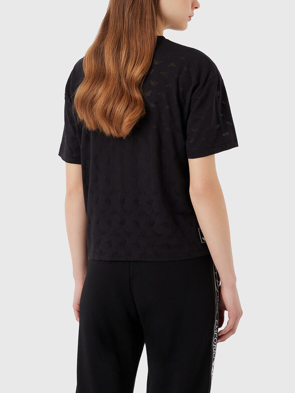 Black T-shirt with oval neckline - 3