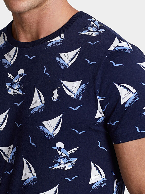 T-shirt with marine print - 3