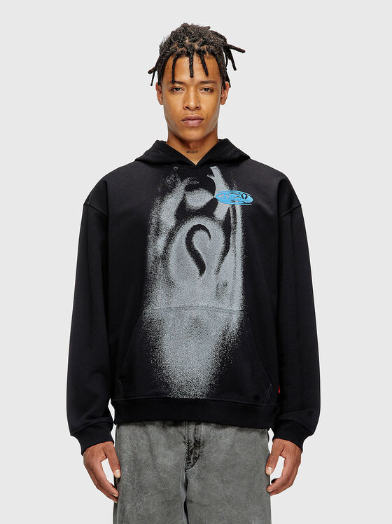 S-BOXT-HOOD-T3 cotton sweatshirt with an accent print - 1