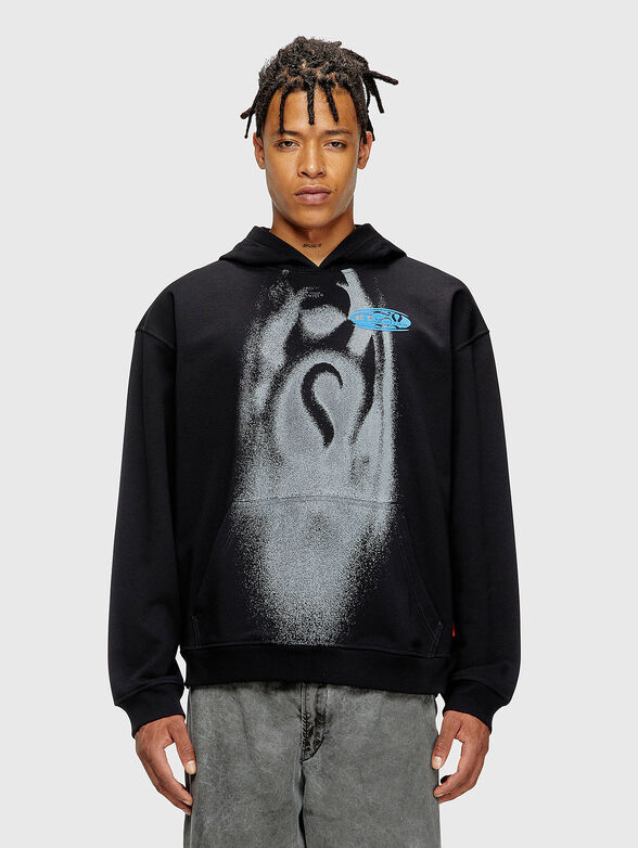 S-BOXT-HOOD-T3 cotton sweatshirt with an accent print - 1