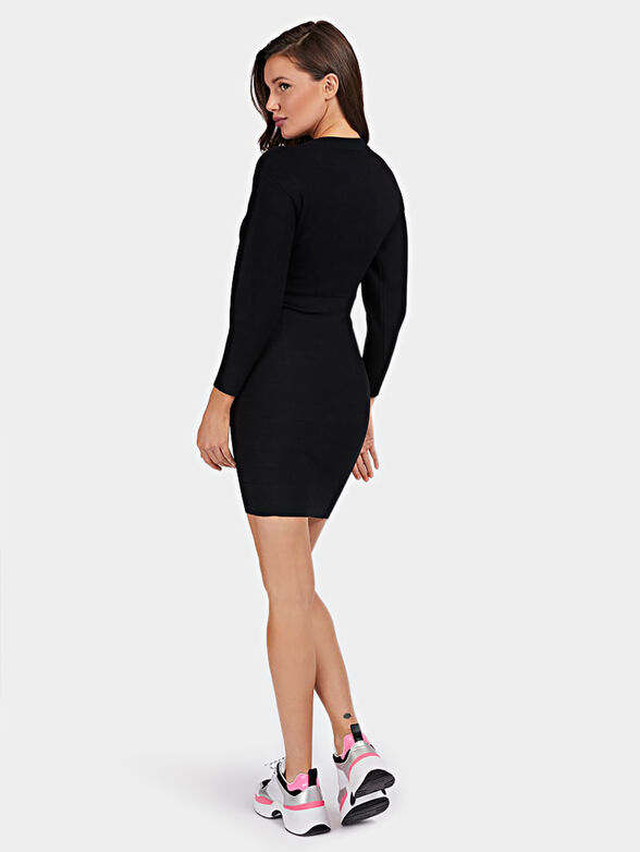 DAISY Black dress with textured logo - 2