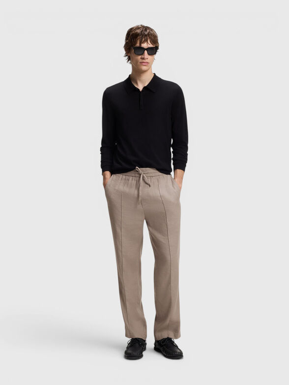 Straight-leg trousers made of linen blend - 4