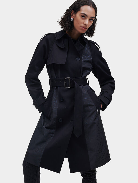 Black trench with print and belt - 1