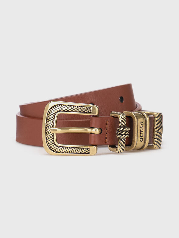 Eco leather belt with silver buckle - 1
