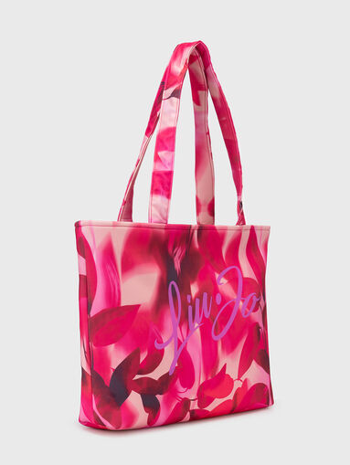 Large bag with floral print and logo - 3
