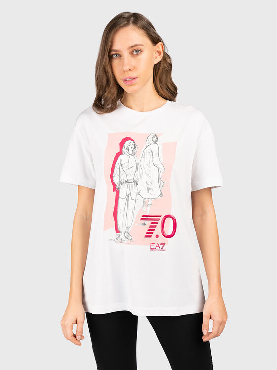 White T-shirt with print  - 1