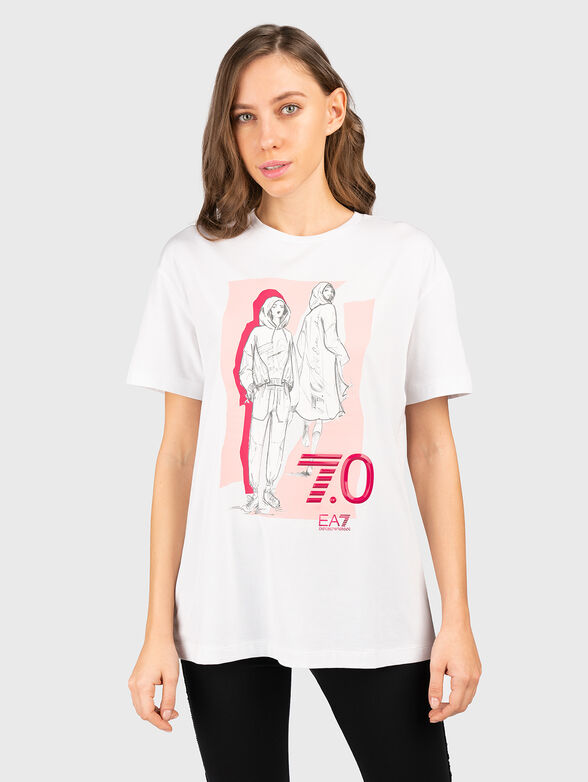 White T-shirt with print  - 1