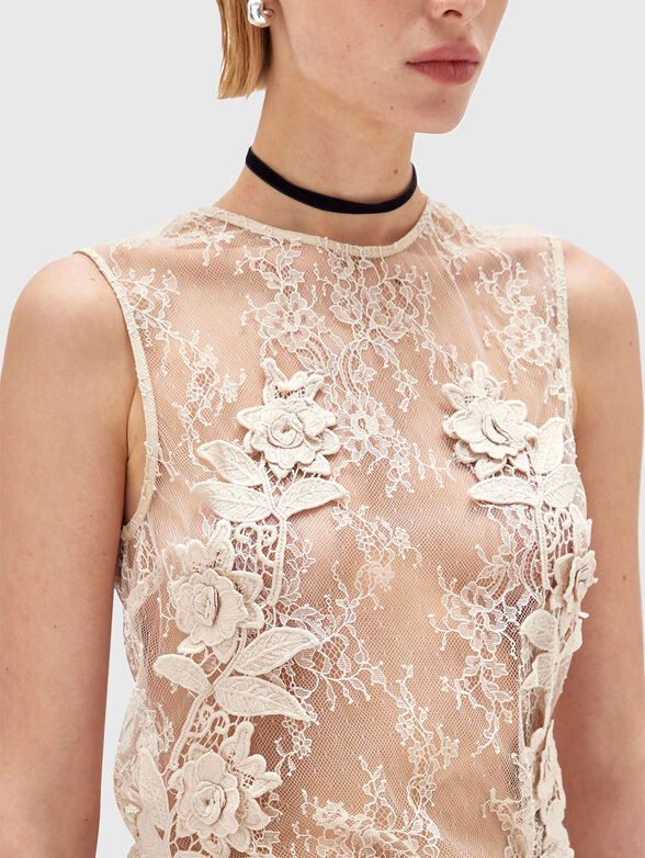 Lace top with sheer effect - 4