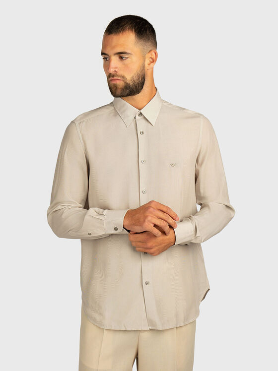 Риза с дълъг ръкав и лого бродерия - 1