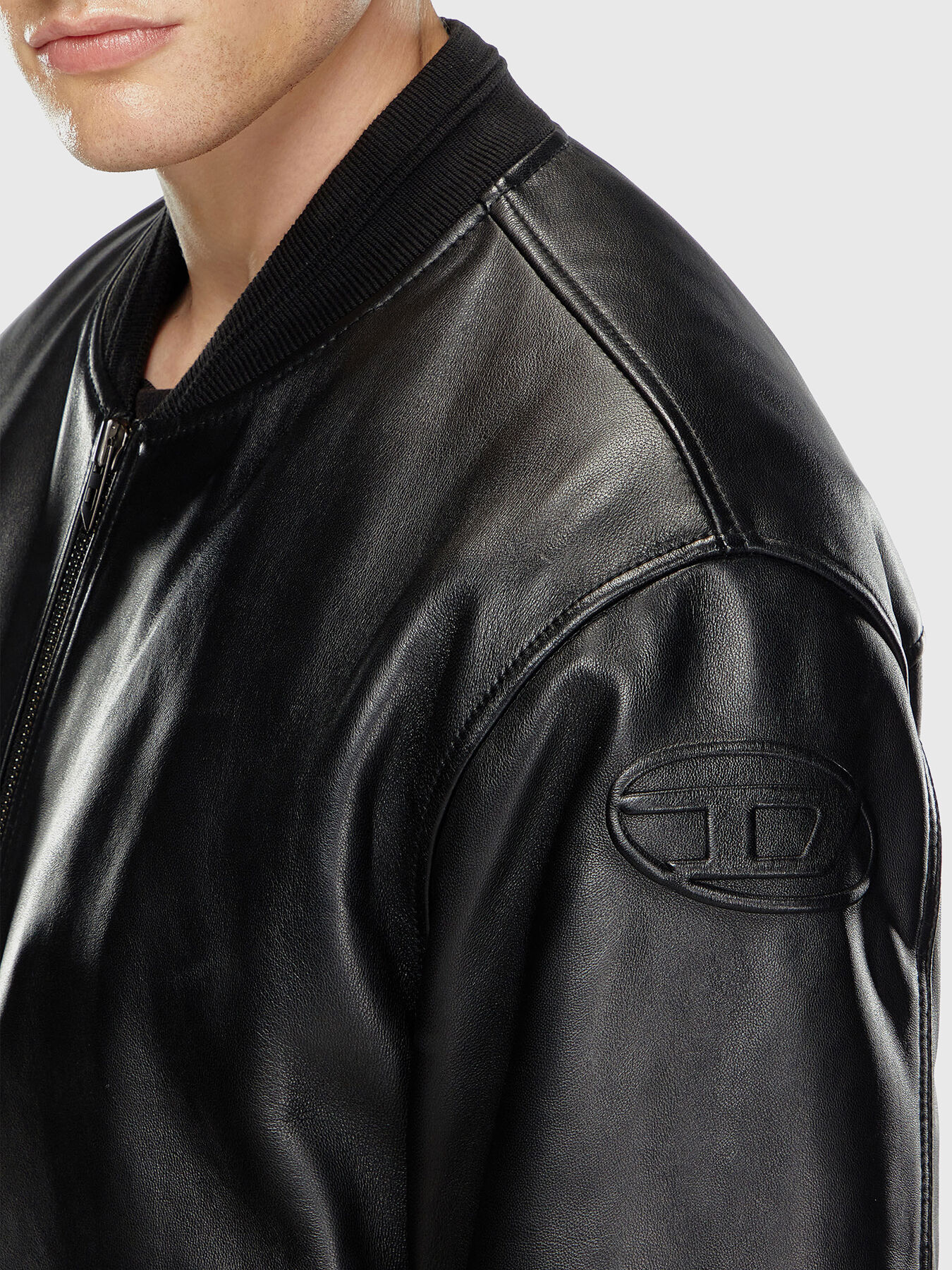 L-KHAN lamb leather jacket brand DIESEL — Globalbrandsstore.com/en