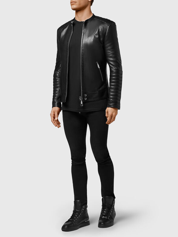 Black leather jacket - 2