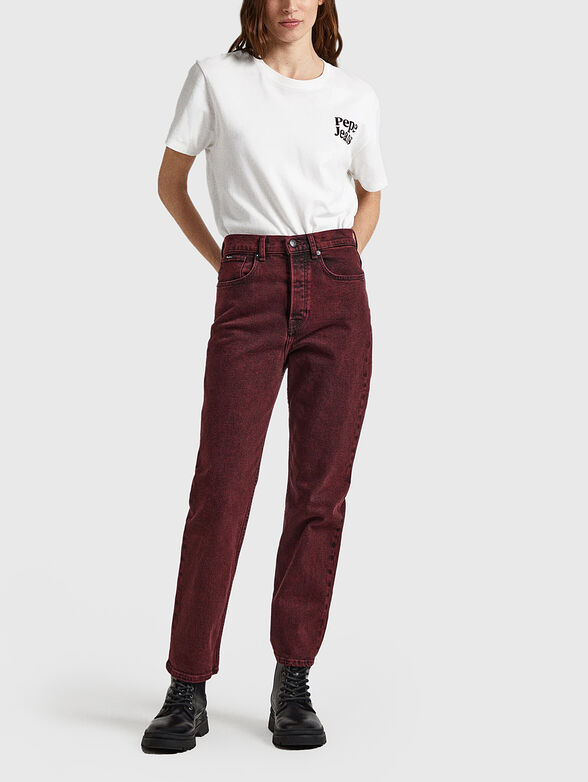 Jeans CELYN in burgundy colour - 2