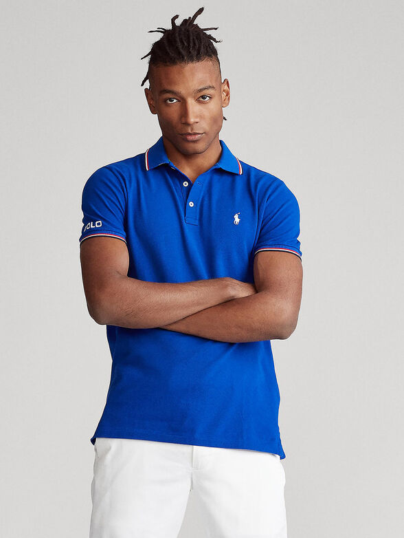 Polo shirt with inscription on the sleeve - 1