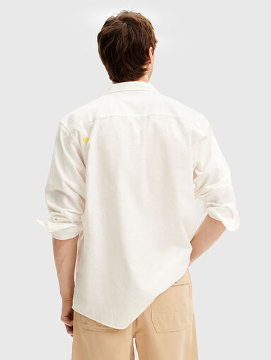 Shirt with embroideries of linen blend - 3