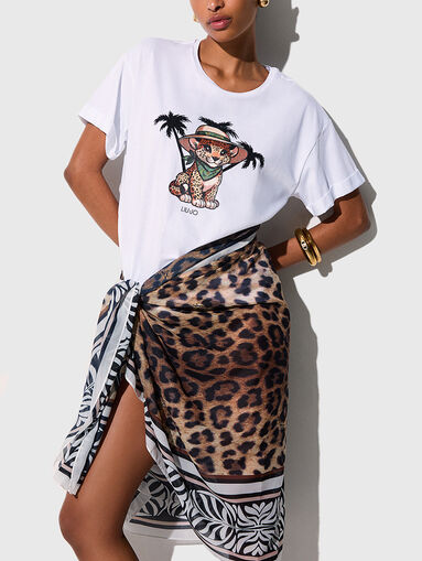 Cotton blend printed T-shirt - 4