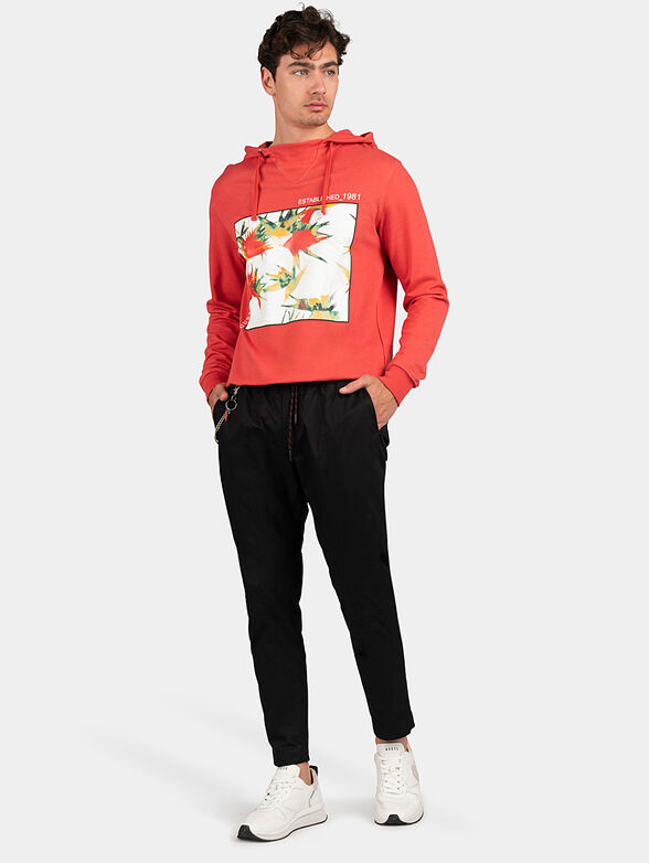 Sweatshirt with hood and print  - 2