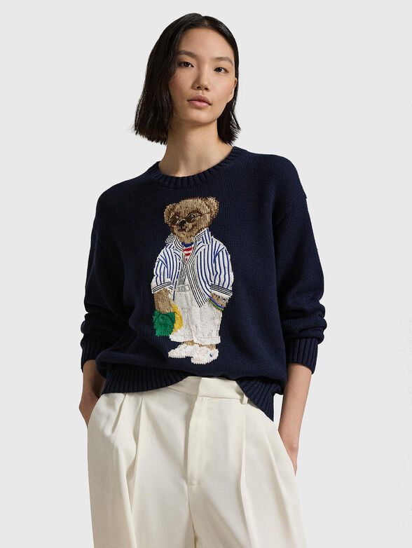 Polo Bear cotton crew neck jumper - 1