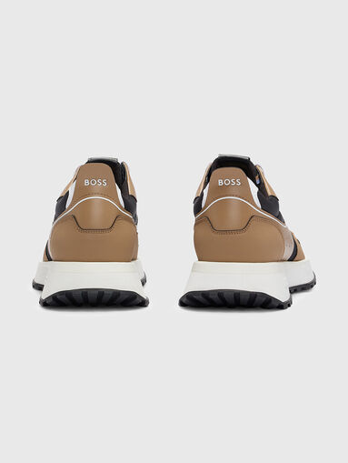 Beige sneakers with black elements - 4