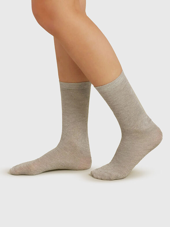 EASY LIVING grey socks with lurex threads - 2