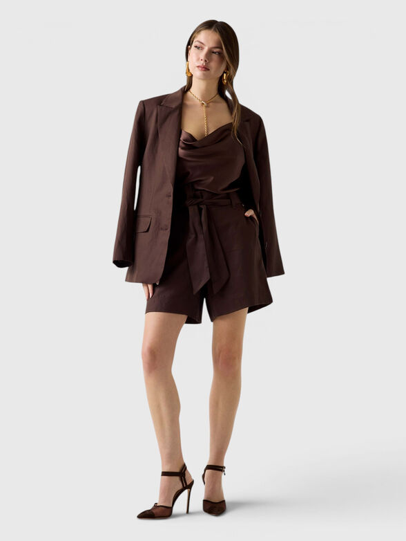 Viscose blend shorts with belt - 4