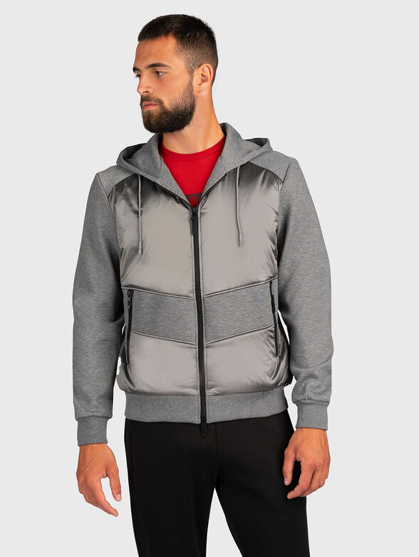 Grey sweatshirt with hood - 1