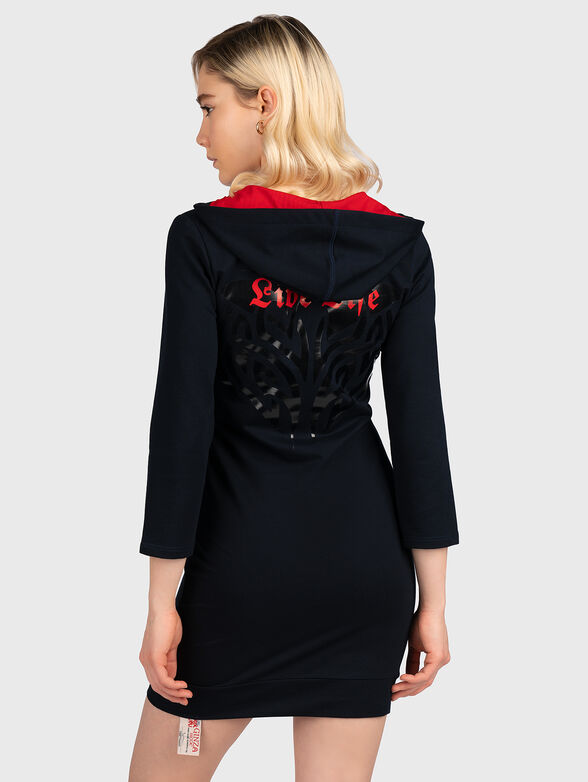 DLH005 black sports dress with hood - 2