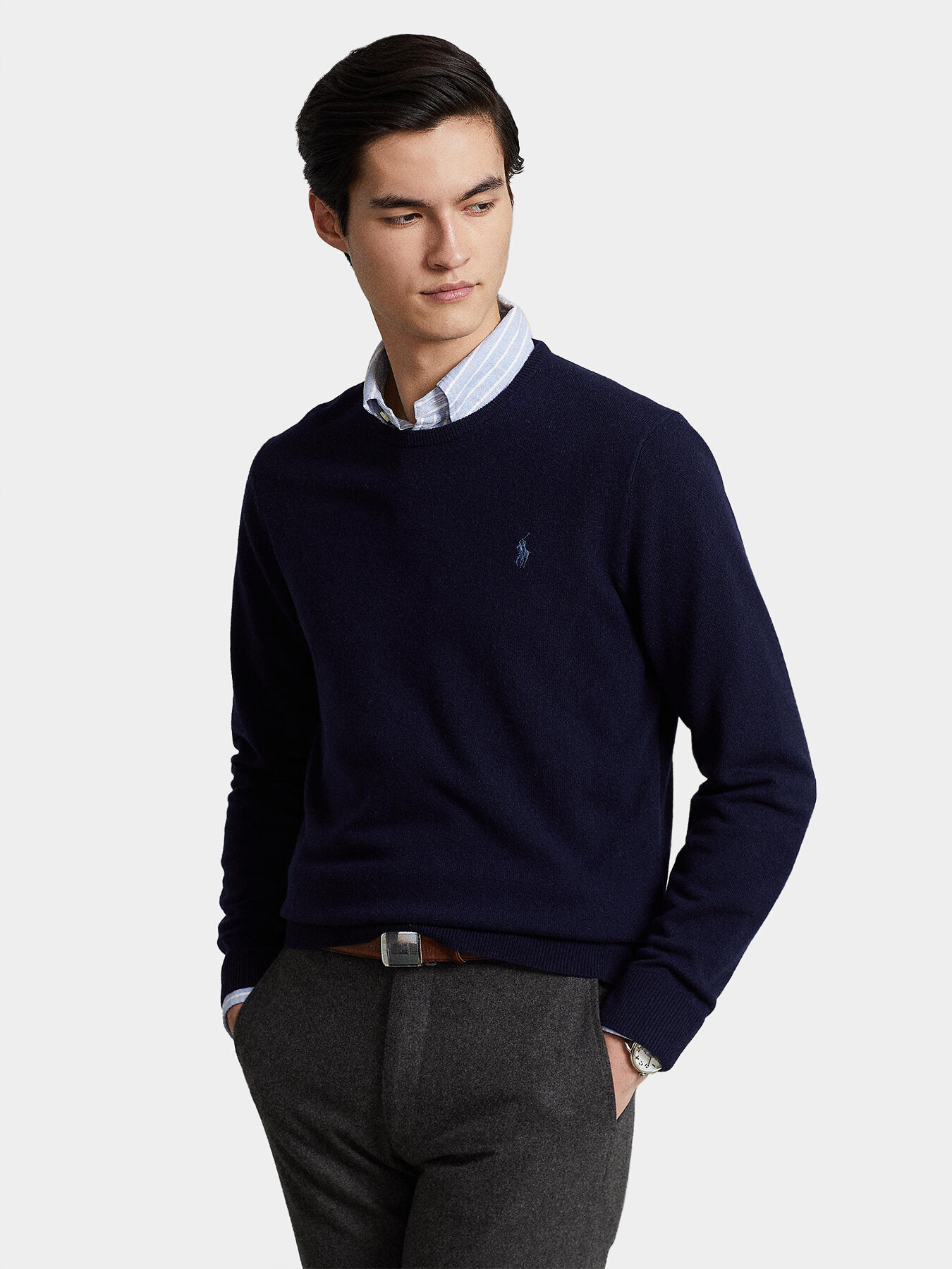 Wool sweater with logo embroidery brand POLO RALPH LAUREN