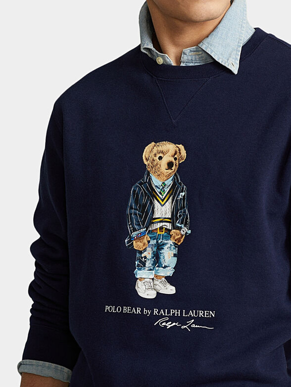 Blue sweatshirt with Polo Bear print - 3