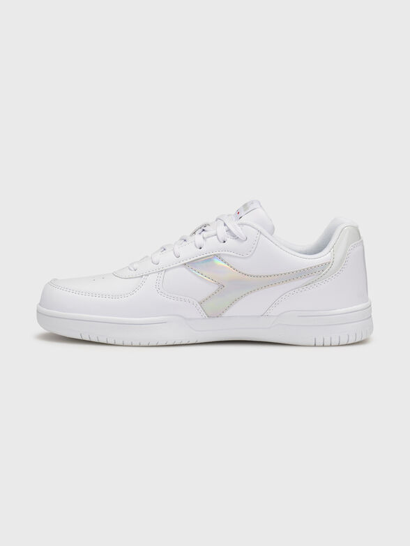 RAPTOR white sneakers with holographic logo detail - 4