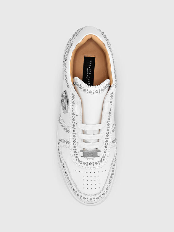 Black leather shoes with accent eyelets  - 4