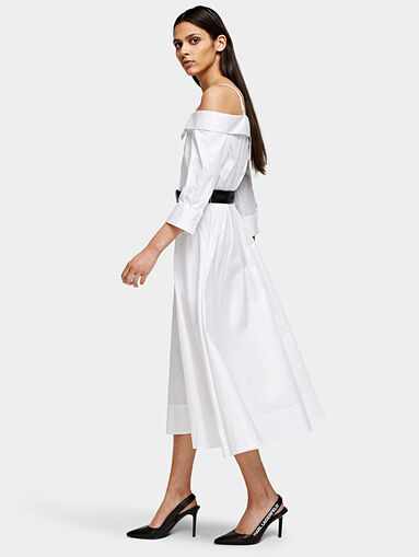 Cold shoulder poplin shirt dress - 3
