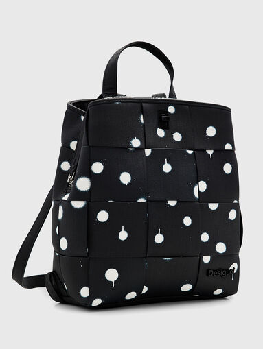 Black backpack with contrasting print  - 3