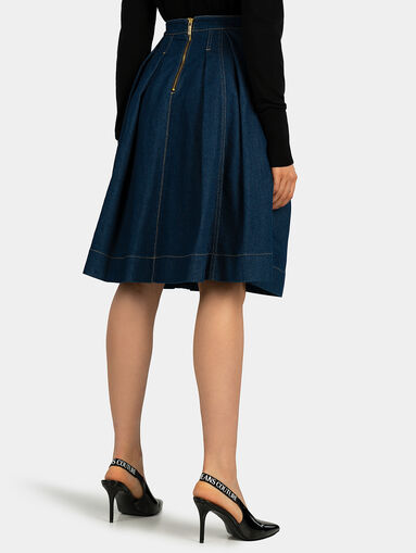 Pleated denim skirt - 4