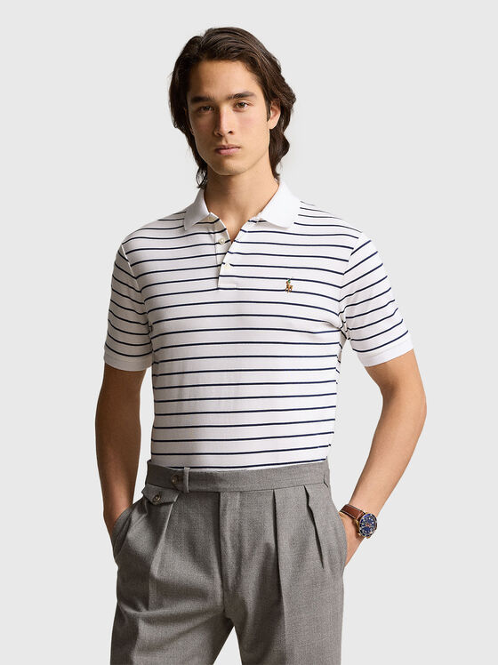 Striped polo shirt with logo embroidery - 1