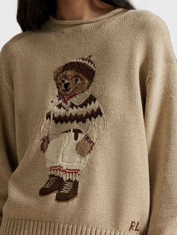 Cotton sweater with Polo Bear embroidery - 4