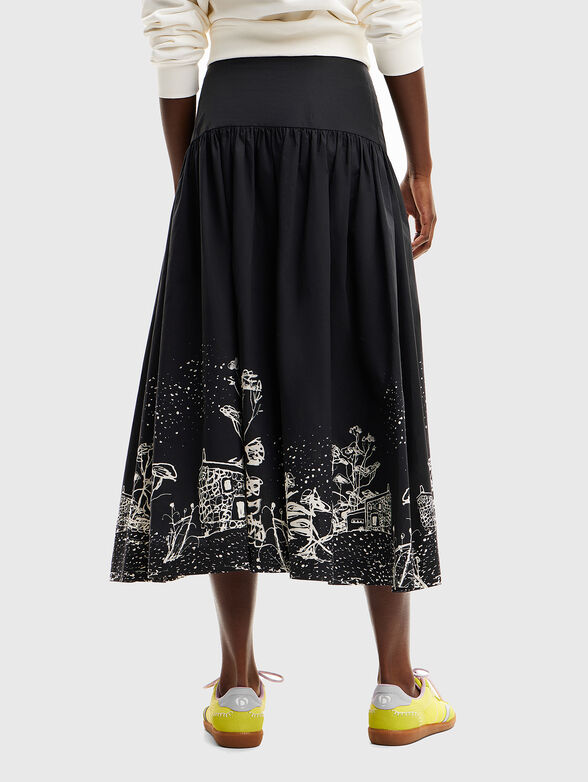 Black midi skirt with contrast details  - 2