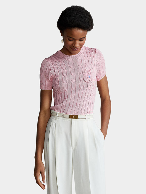 Pink sweater with short sleeve - 1