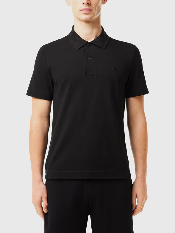 Logo-detail polo shirt in black - 1
