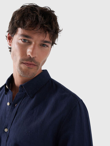 Light blue linen and cotton shirt - 5
