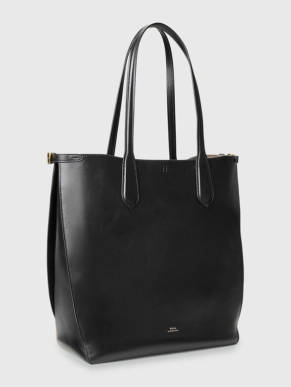 Big leather bag with logo detail - 4