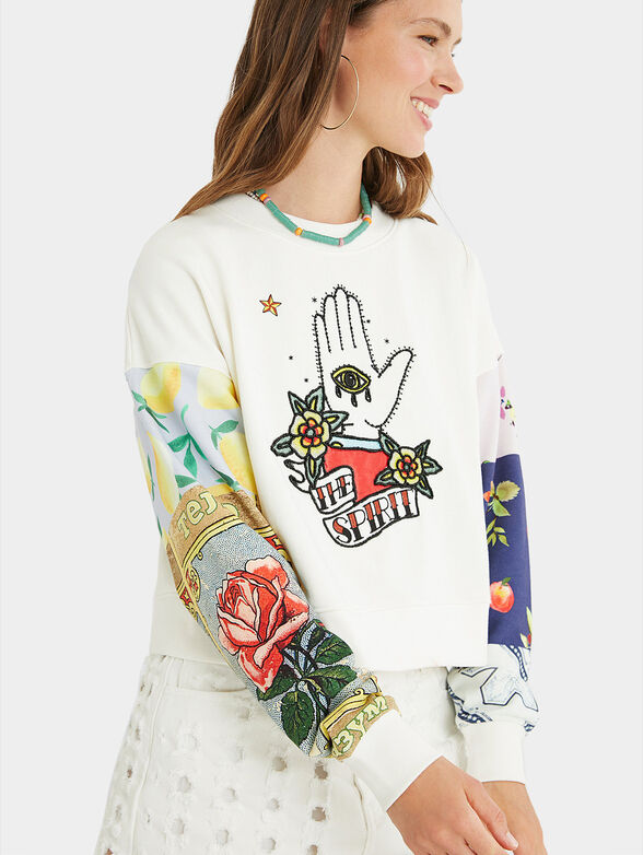 Cotton jumper patch sleeves - 4